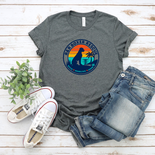 R&R Boxer Rescue Circle Logo Crew Neck Short Sleeve Unisex