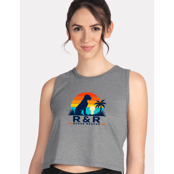 R&R Boxer Rescue Half Moon Logo Crop Top