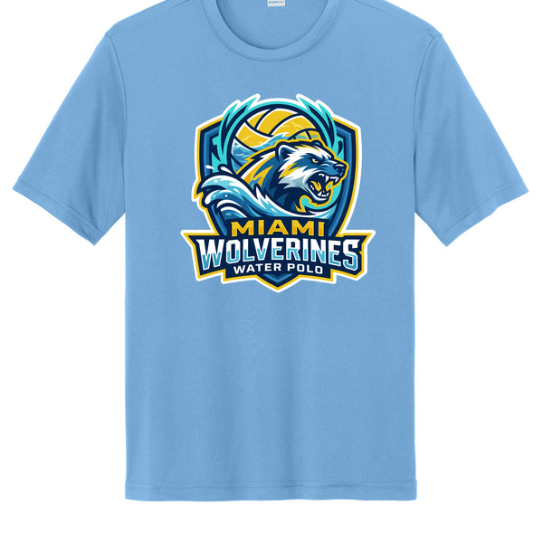 Miami Wolverines Water Polo Mascot Shield Short Sleeve Dri-fit for Men & Youth