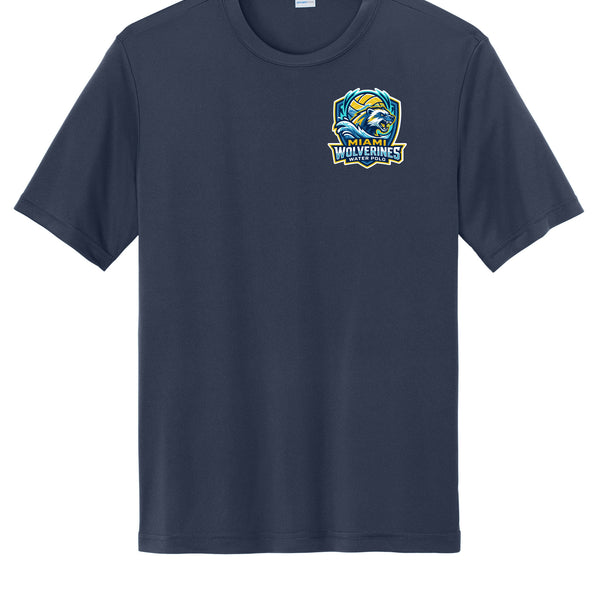Miami Wolverines Water Polo Chest Mascot Shield Short Sleeve Dri-fit for Men & Youth