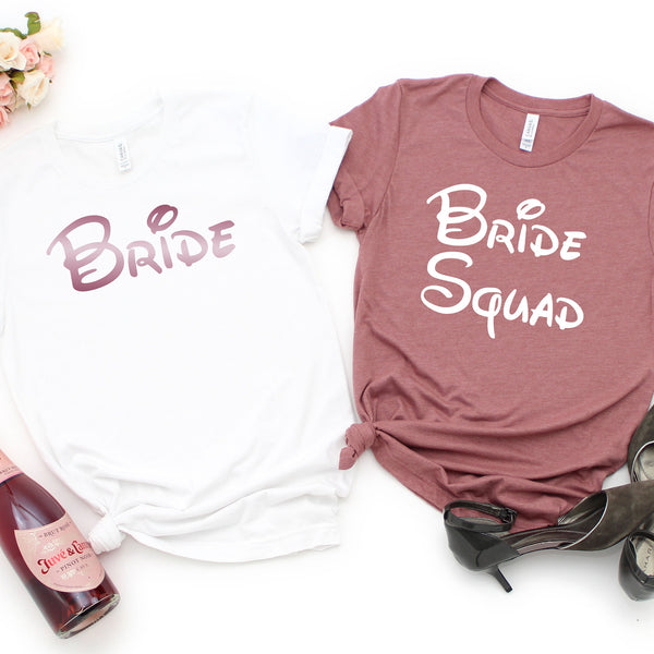 Disney Themed Bride T Shirt for Bachelorette Fun