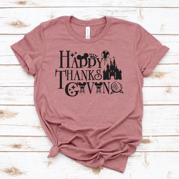 Happy Thanksgiving Disney Castle Shirt for Family Fun