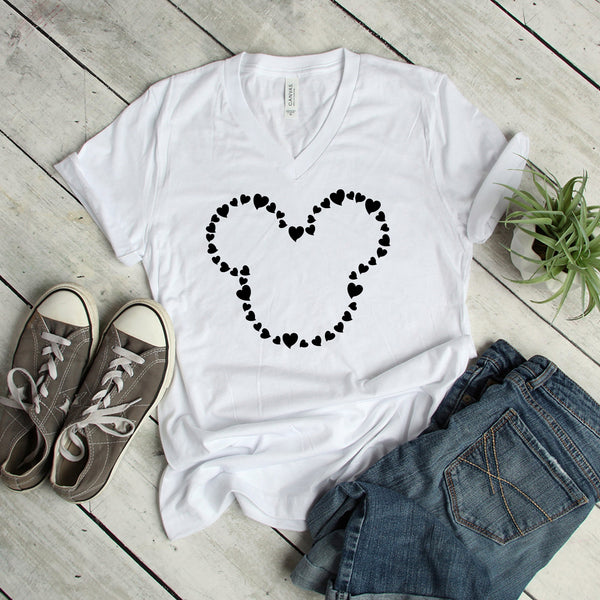 Mickey T Shirt with Hearts for Valentine's Day Fun
