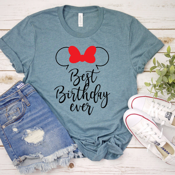 Best Birthday Ever Minnie T Shirt for Disney Fans