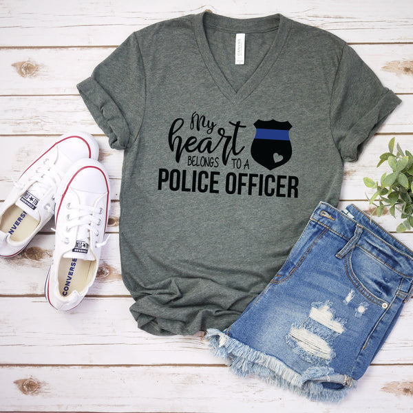 My Heart Belongs to a Police Officer Love Shirt