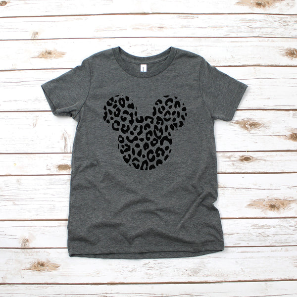 Custom Animal Print Mickey Mouse Youth T Shirt for Kids