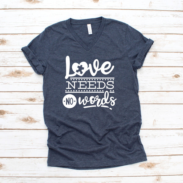 Love Needs No Words Autism Shirt for Teachers