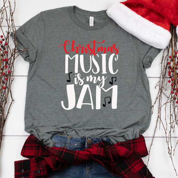 Funny Christmas Music is My Jam Couple Shirt