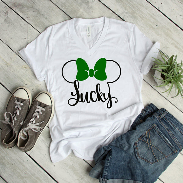 Lucky St. Patrick's Day Minnie Mouse T Shirt for Disney Fans