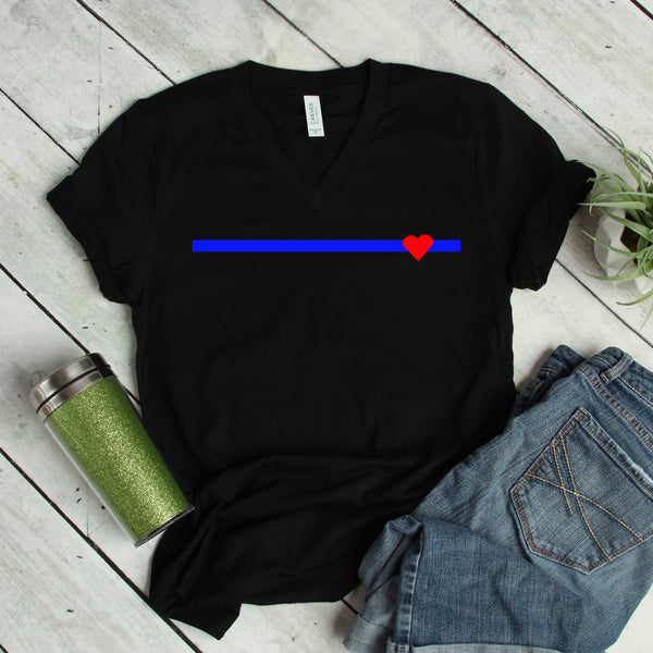Back the Blue T Shirt for Police Officer Wives