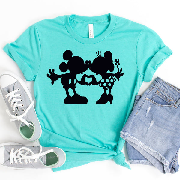 Mickey and Minnie Kissing T Shirt for Couples' Love