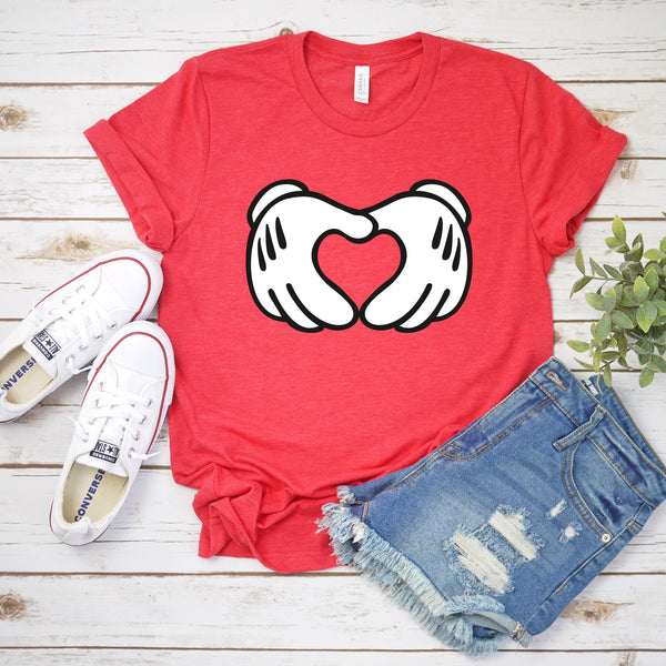 Mickey Hands Heart Shape Valentine T Shirt for Disney Lovers