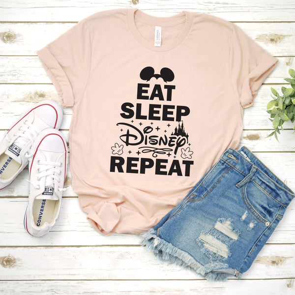 Eat Sleep Disney Repeat T Shirt for Family Matching Fun