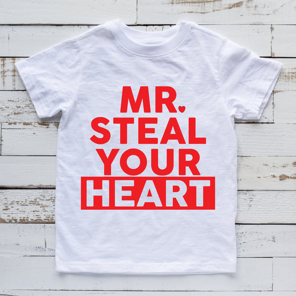 Mr Steal Your Heart T Shirt for Funny Valentine's Humor