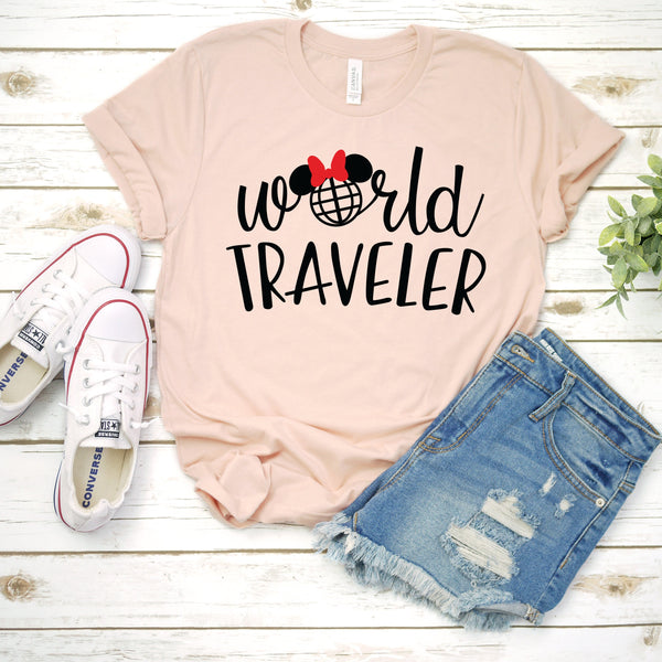 Minnie Mouse World Traveler Epcot T Shirt for Disney Fans