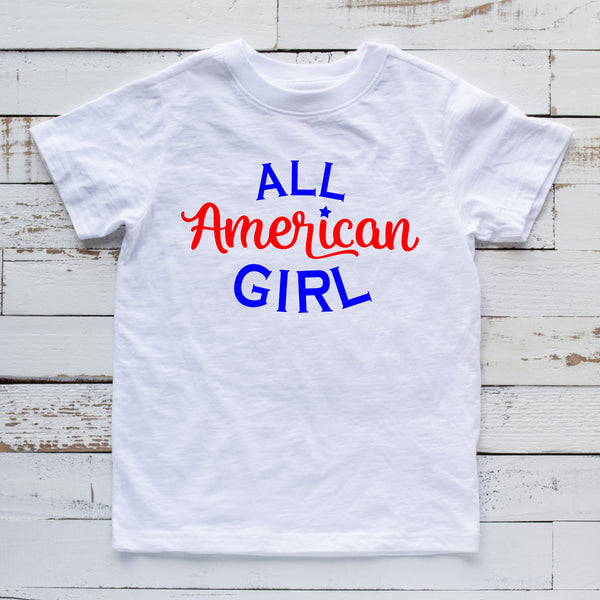 All American Girl Youth Fourth Of July Shirt for Comfort