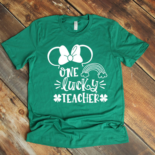 One Lucky Teacher Disney T Shirt for St. Patrick's Day