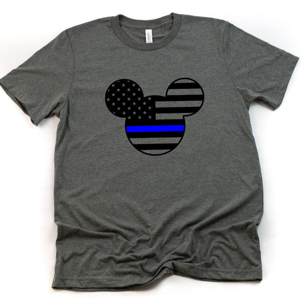 Mickey Police Officer Blue Line Unisex T-Shirt for Support