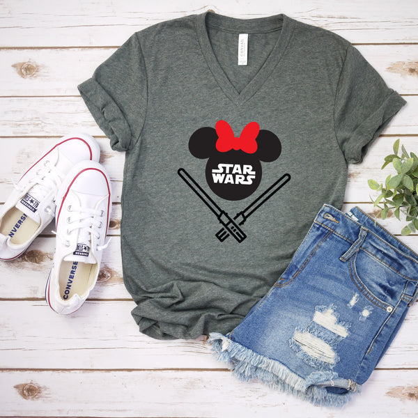 Star Wars Minnie Mouse Head Adult T Shirt for Fans