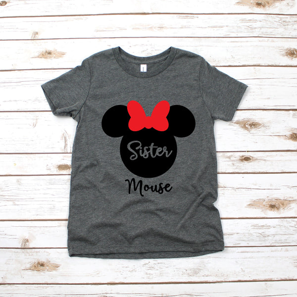 Sister Mouse Minnie Kids T Shirt for Family Matching