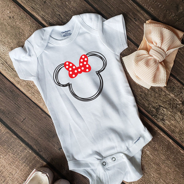Minnie Scribble Hand Drawn Outline Infant Onesie for Comfort
