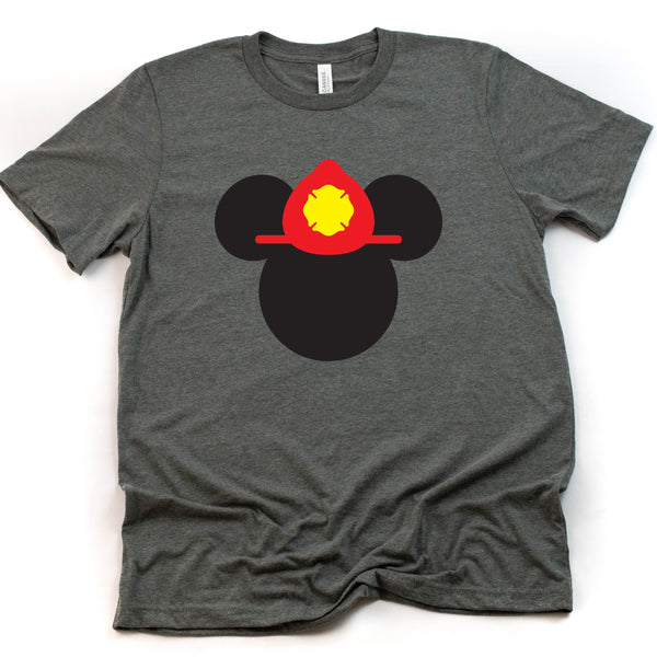Mickey Fire Fighter Red Line T Shirt for Unisex Comfort