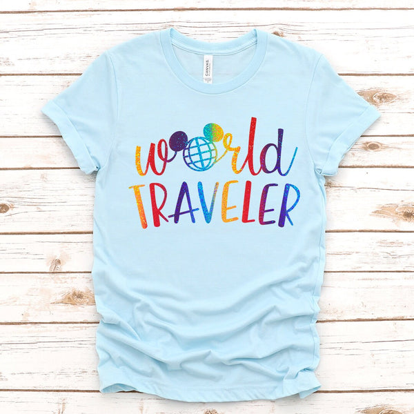 Epcot T Shirt with Rainbow Glitter for Disney Fans