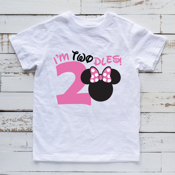 I'm Twodles Minnie Mouse Disney T-Shirt for Second Birthday