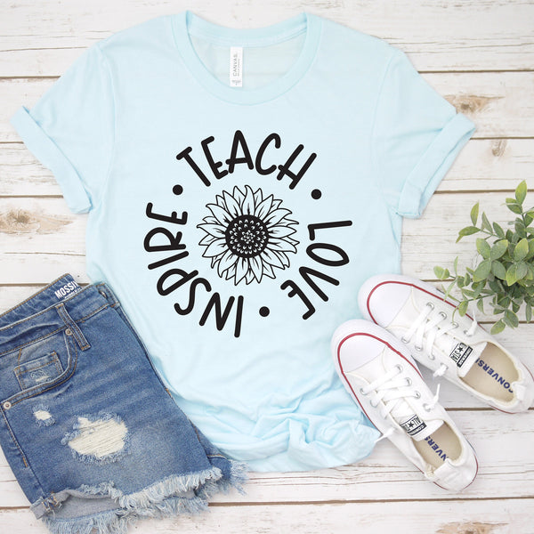 Teach Love Inspire T Shirt - Perfect Teacher Gift
