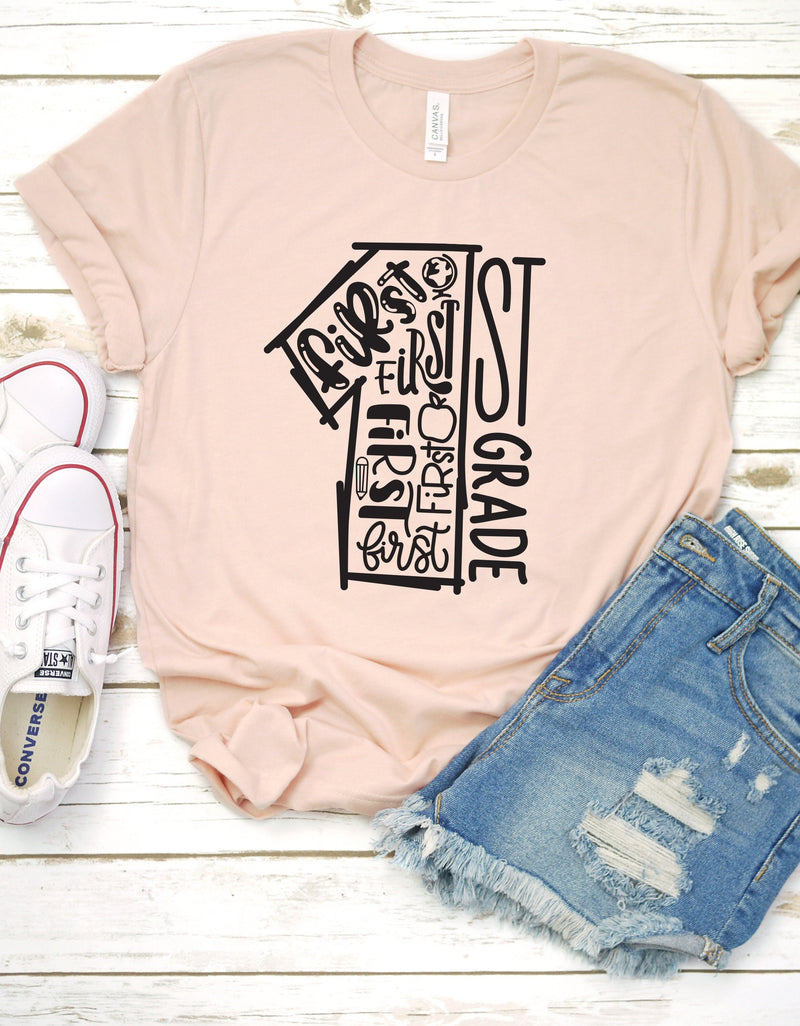 Stylish 1st Grade Teacher T Shirt, perfect for educators; a must-have from Grade One Team's collection.