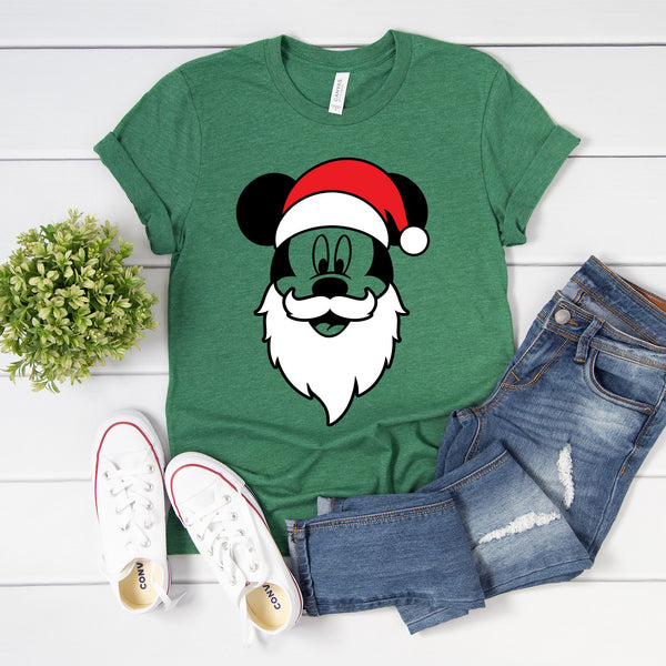 Santa Mickey Mouse Adult T-Shirt for Festive Fun