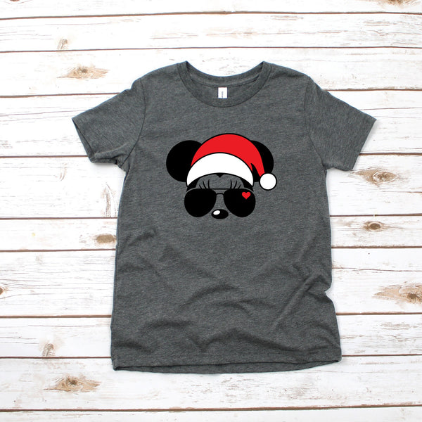 Santa Minnie Mouse Holiday Shirt for Kids in Comfort