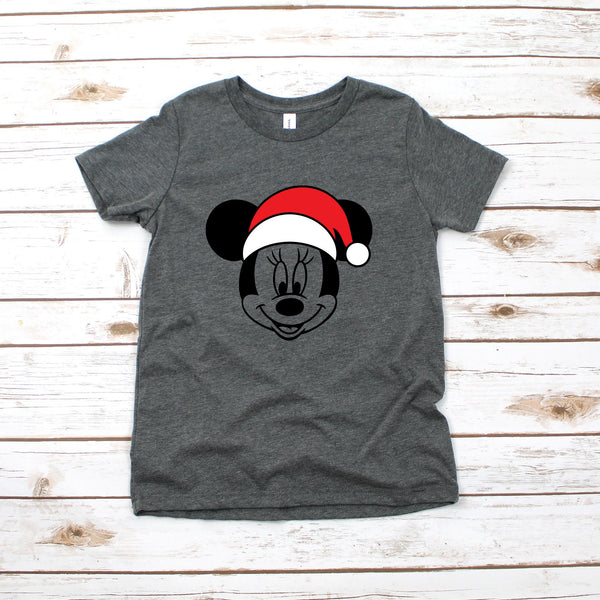 Santa Minnie Mouse Christmas Holiday Shirt for Kids