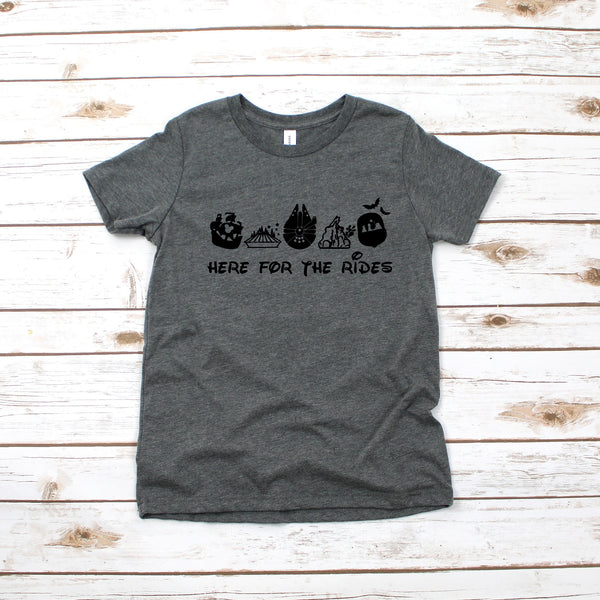 Here for the Rides T Shirt - Soft Mickey Shirt for Kids