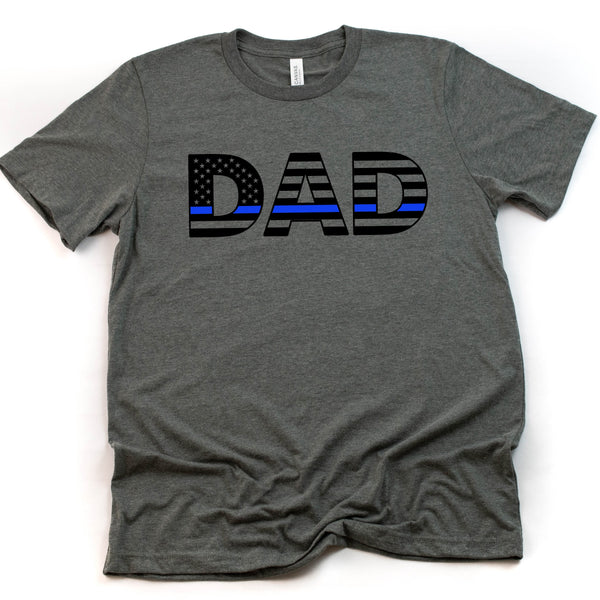 Police Officer Blue Line T-Shirt for Hero Dads