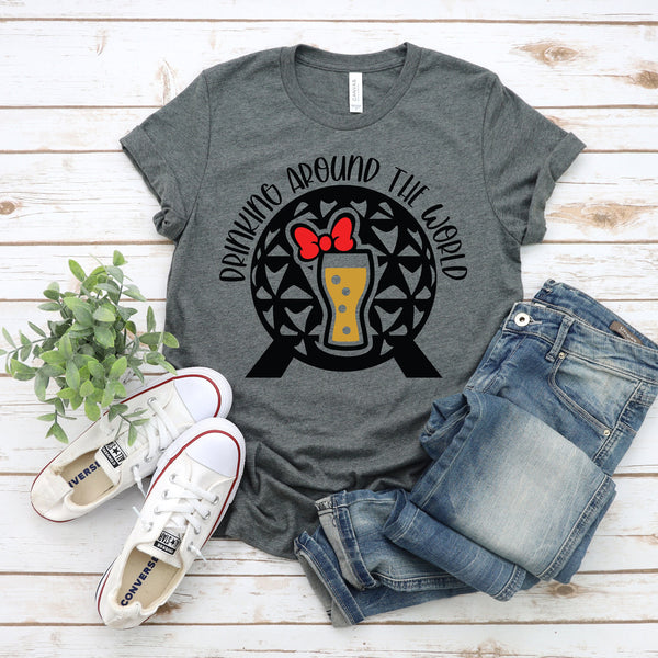 Drinking Around the World Adult T Shirt for Disney Fans