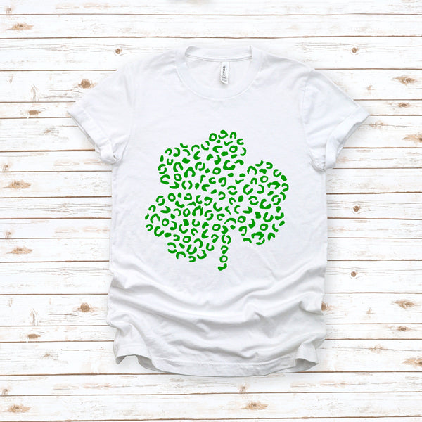 Leopard Shamrock Adult T Shirt for Lucky Comfort