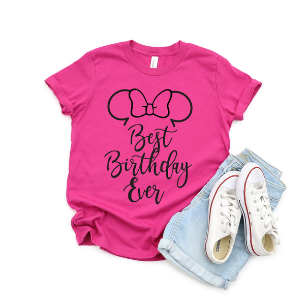 Best Birthday Ever Youth Minnie Mouse Shirt for Kids