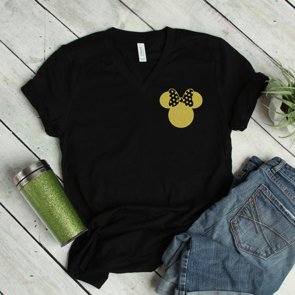 Minnie Mouse Gold Glitter T-Shirt for Disney Trips