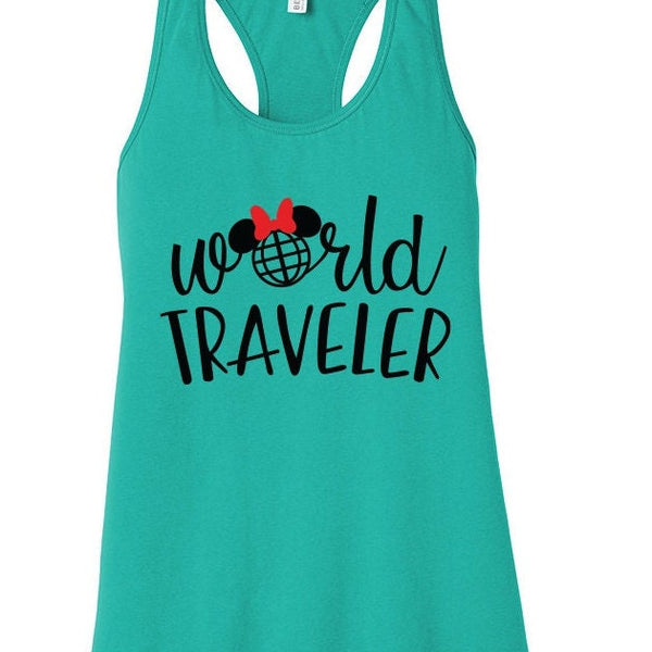 World Traveler Minnie Mouse Racerback Tank for Comfort