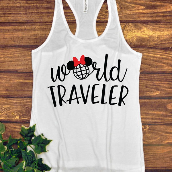 World Traveler Minnie Mouse Racerback Tank for Comfort