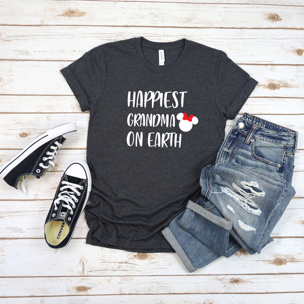 Happiest Grandma On Earth Minnie Mouse T Shirt for Disney Trips