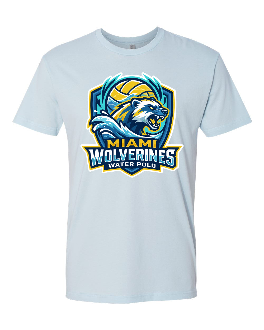 Miami Wolverines Water Polo Mascot Shield Short Sleeve Next Level Cotton for Adult & Youth