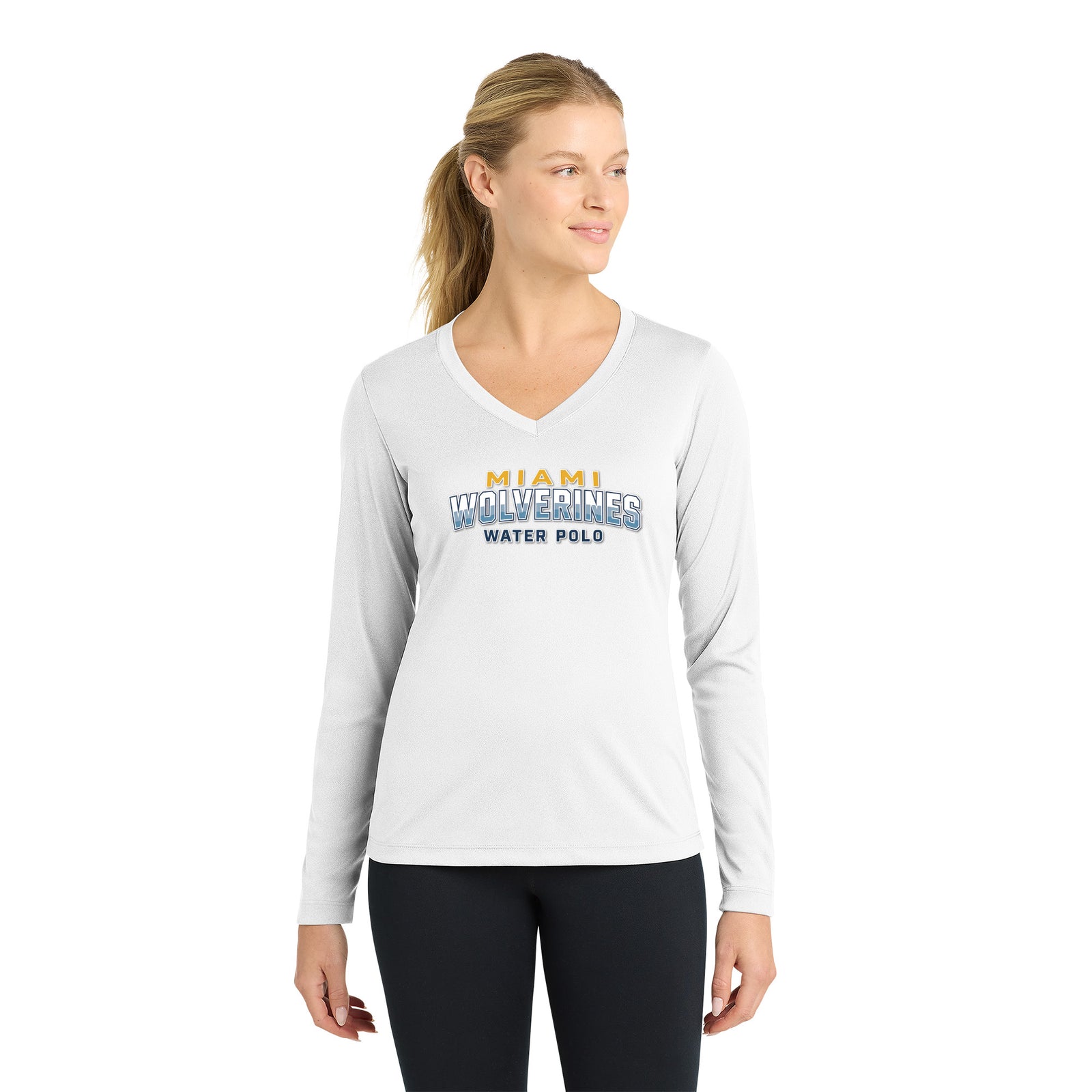 Miami Wolverines Water Polo Wordmark Long Sleeve Dri-fit for Ladies