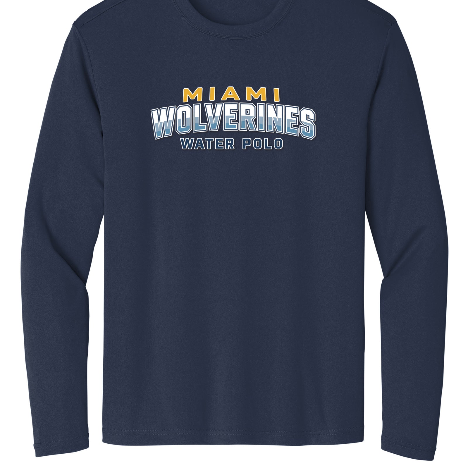 Miami Wolverines Water Polo Wordmark Long Sleeve Dri-fit for Men & Youth