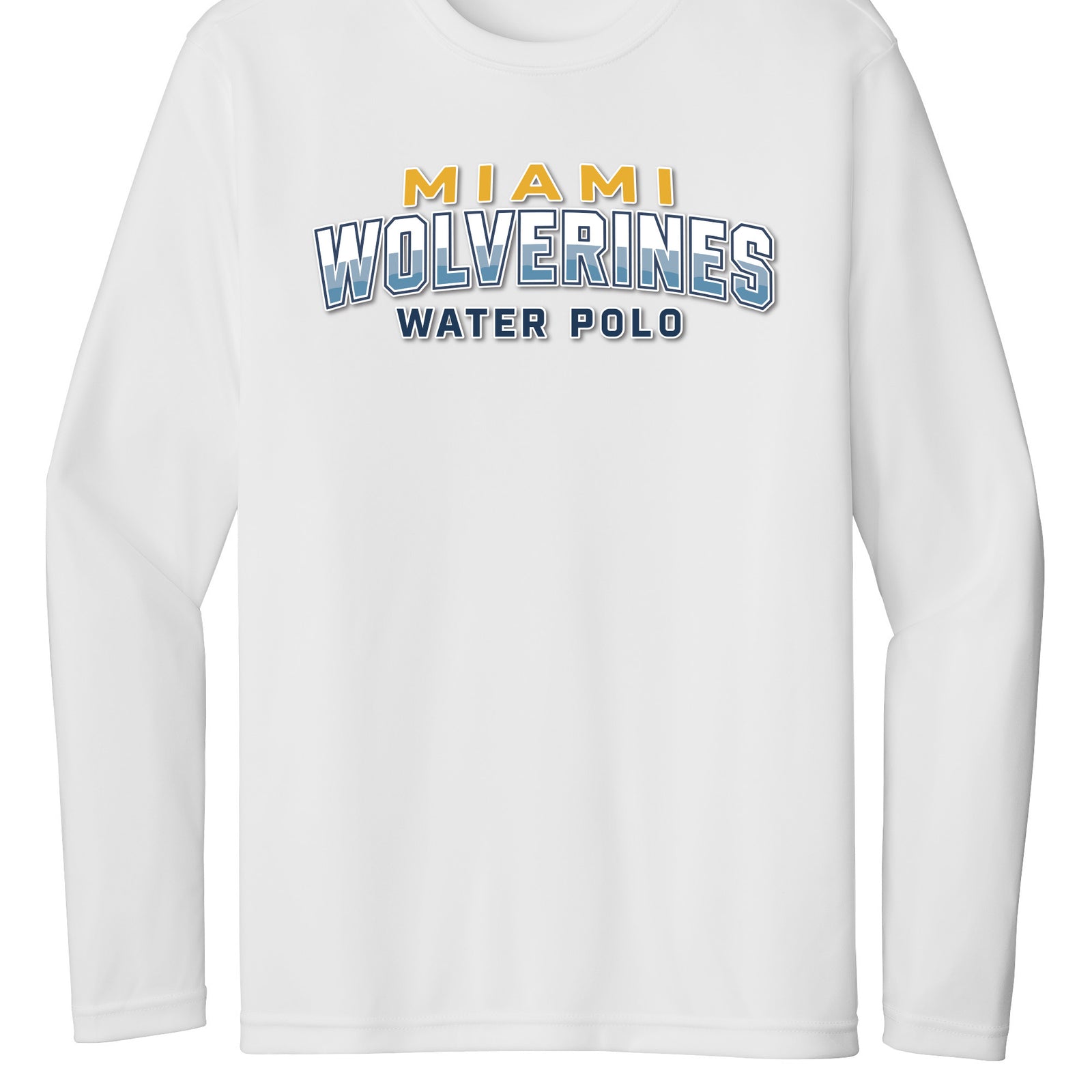 Miami Wolverines Water Polo Wordmark Long Sleeve Dri-fit for Men & Youth