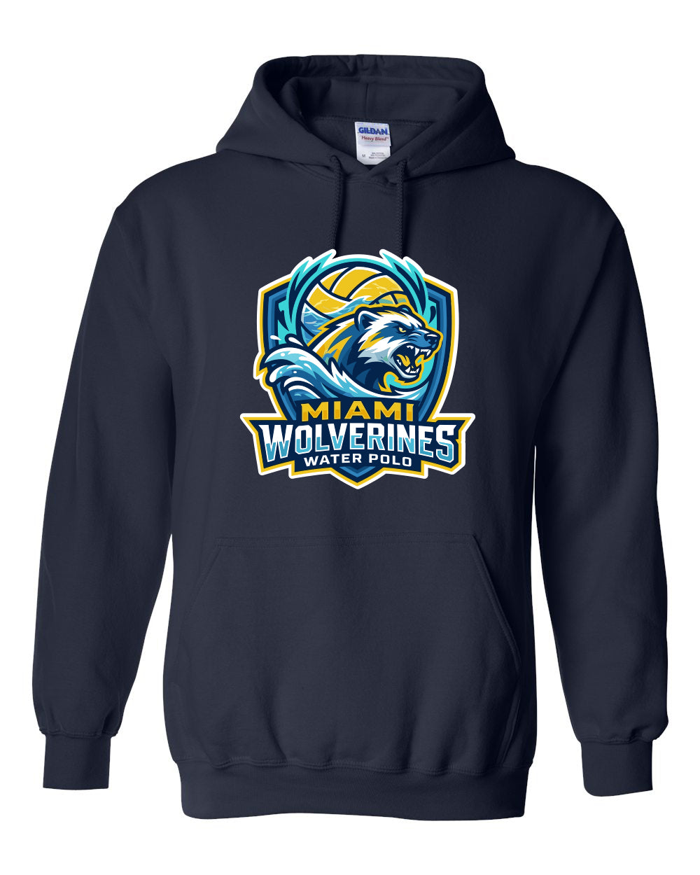 Miami Wolverines Water Polo Hoodie Mascot Shield for Adults & Youth