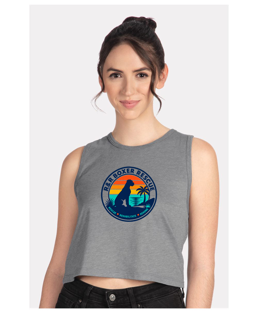 R&R Boxer Rescue Circle Logo Crop Top