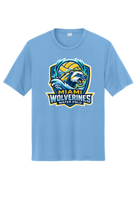 Miami Wolverines Water Polo Mascot Shield Short Sleeve Dri-fit for Men & Youth