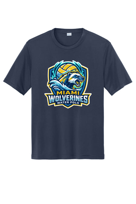 Miami Wolverines Water Polo Mascot Shield Short Sleeve Dri-fit for Men & Youth